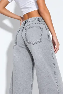 J&KSTORES Straight Wide Leg Geniş Paça Jean