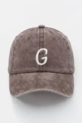 sapkamania G Harfli Kahverengi Nakışlı Yıkamalı Vintage Unisex Şapka