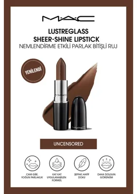 MAC Lustreglass sheer-Shine lipstick - nemlendirme Etkili Parlak Bitişli Ruj - Uncensored