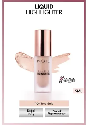 Note Cosmetics Note Liquid Highlighter Nemlendirici Etkili Likit Aydınlatıcı 110 True Gold