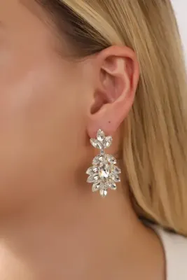 BİJUTERRİ Stylish Gümüş Mekik Taşlı Kadın Küpe Kadın Takı Aksesuar Taşlı Küpe Gümüş Kaplama Küpe