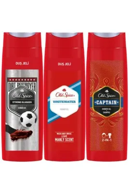 Old Spice Duş Jeli Seti White Water 400 Ml + Strong Slugger 400 Ml + Captain 400 Ml