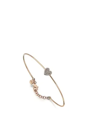Reis Kuyumculuk Kalp 14 Ayar Rose Gold Kadın Pırlanta Bilezik