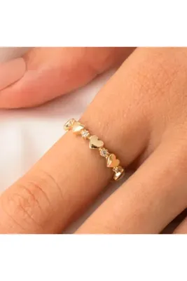 FasekGold Kalp Sadakat Yemini (Pırlanta)Taşlı 925 Ayar Gümüş Sıralı Alyans Yüzük-Hediye 925 Ayar Gümüş Yüzük
