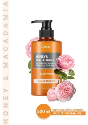 Kundal Ph Dengeleyici ve Arındırıcı Vücut Yıkama Jeli KUNDAL Honey& Macadamia Pure Body Wash (English Rose)