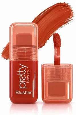 Pretty Beauty Likit Allık Tarçın Kiremit Rengi – Sıcak Turuncu Alt Tonlu, Doğal Görünümlü Sünger Aplikatörlü Blusher
