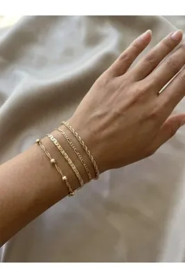 Genel Markalar Kadın Gold Zincir Kombinlenebilir Bileklik (1Adet bileklik)