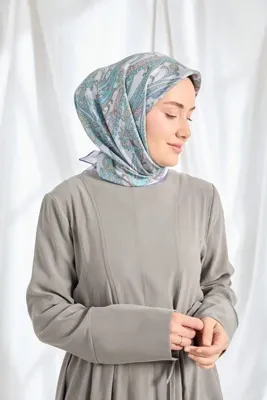 Silk Home Twill İpek Eşarp Ottoman Paisley Gümüş