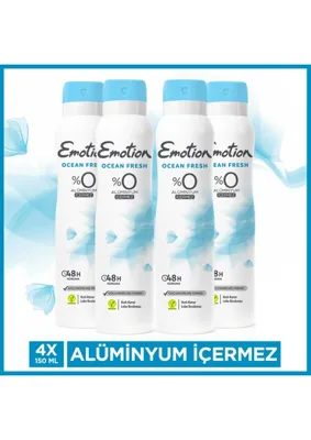 Emotion Ocean Fresh Kadın Sprey Deodorant 4 x 150 ML