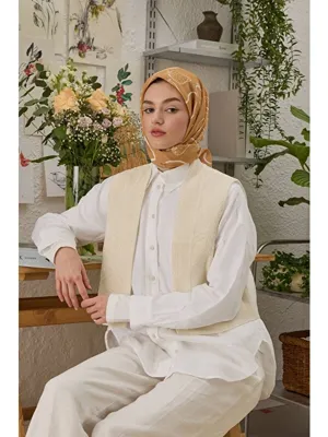 Fresh Scarfs Eloıse Desen Pamuk İpek Eşarp Şeftalı