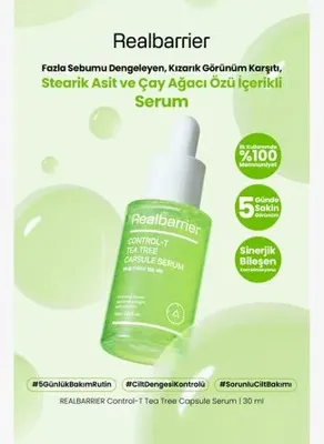 Real Barrier Fazla Sebum ve Kızarık Görünüm Karşıtı Serum REALBARRIER Control-T Tea Tree Capsule Serum