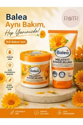 BALEA KANTARON YAĞI BAKIM KİTİ MELKFETT RINGELBLUME Vücut + El Bakım Kremi Set 250 ML + 75 ML