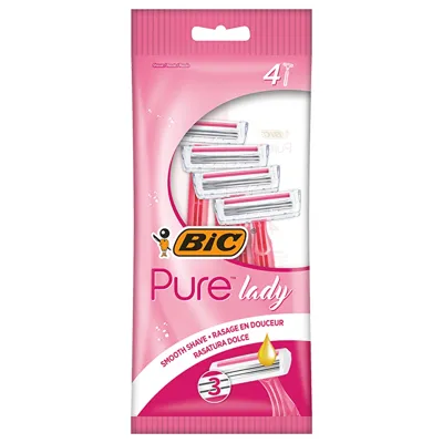 Bic Pure Lady 3 Bıçaklı Kadın Tıraş Bıçağı 4'lü Poşet