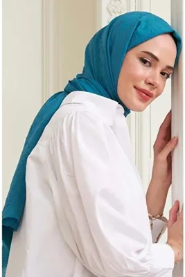 Mides scarf Bambu Kraş Şal Modeli-turkuaz Mavi