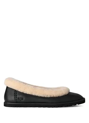 Ugg Zora Siyah Deri Babet