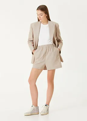 Golden Goose Bej Çizgili Şort