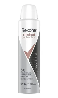 Rexona 4 Adet Rexona Kadın Clinical Protection Invisible Spray Deodorant 150 Ml