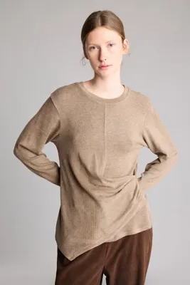 Defacto Relaxed Fit Büzgü Detaylı Basic Tişört
