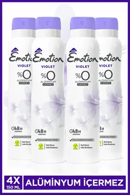 Emotion Ocean Fresh Kadın Alüminyumsuz Vegan Deodorant 4x150 Ml Hızlı Kurur, Leke Bırakmaz