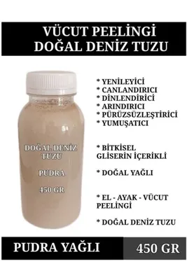 E.M.S AVM VÜCUT PEELİNGİ DENİZ TUZU PUDRA YAĞLI PEELİNG EL AYAK VÜCUT PEELİNG 450 GR