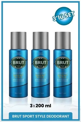 Brüt Sport Style Erkek Deodorant 200 ml X3 Adet