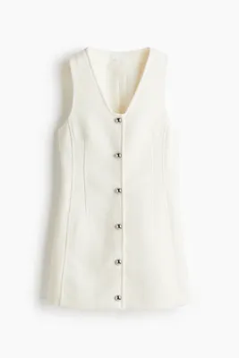 H&M Önü Düğmeli Bukle Elbise