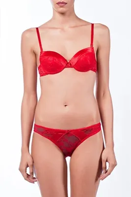 Pierre Cardin Kadın Kırmızı Desteksiz Sütyen Takım 4070