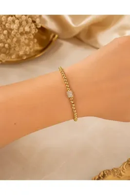 Genel Markalar Zirkon Taş Detaylı Kadın Bileklik – Gold Renk
