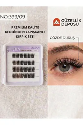 Güzellik Deposu Kendinden Yapışkanlı Takma Kirpik Seti Yapıştırıcısız Demet Kirpik Glue Free Soft Series