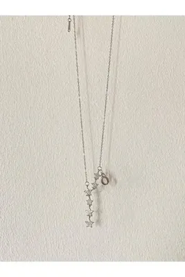 bijoux uniques Kayan Yıldız Ö Harfli Çelik Kolye