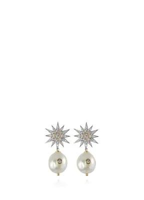 Apples & Figs Celestial Star Pearl Zirkon Taşlı Gümüş Kadın Küpe