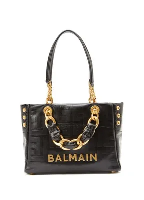 Balmain 1945 Soft Cabas Small Siyah Deri Alışveriş Çantası