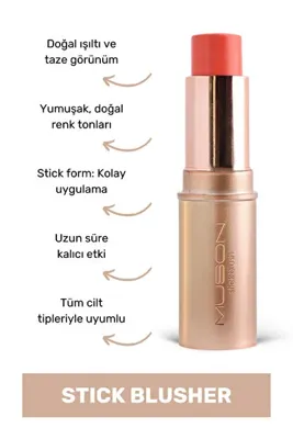 Muson Stick Blusher - Peach Echo Şeftali Allık Ruj Göz Farı