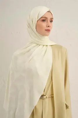 Armine Lyocell Viscon Şal - Dalga Desenli 1 - Ekru 58