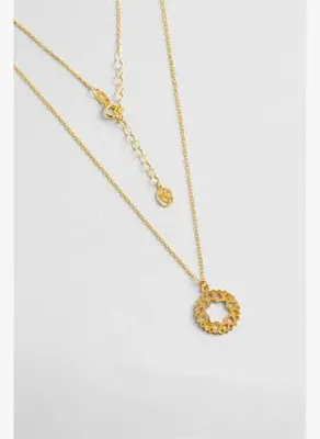So Chic Taç Çakra 18 Ayar Sarı Altın Kaplama 46 Cm Gümüş Kolye