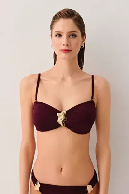 SUWEN Stary Aksesuarlı Straplez Bikini Üst