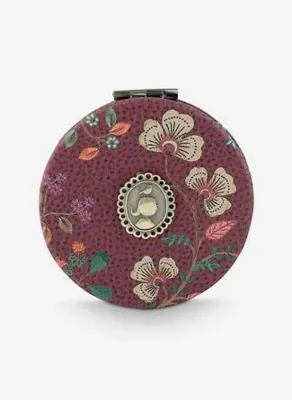 Pip Studio Pembe Suni Deri Makyaj Aynası 7x1x7 cm