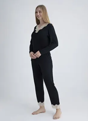 Wondergen Siyah Kadın Pijama Alt 401WON-1116-200