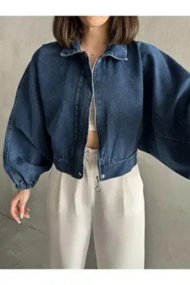 FioriModa Yarasa Balon Kol Deniz Ceket
