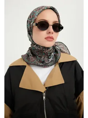 Schaless Ebedi Saraylar - Kahve - Vierra Desenli Viskon Eşarp - Schaless