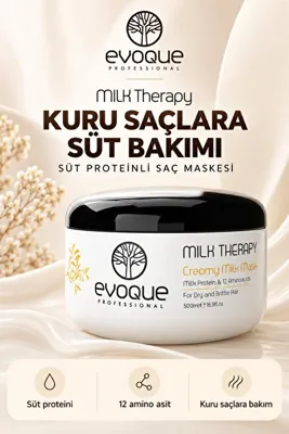 Evoque Professional EVOQUE MİLK THERAPY YOĞUN ONARICI & NEMLENDİRİCİ SAÇ BAKIM MASKESİ