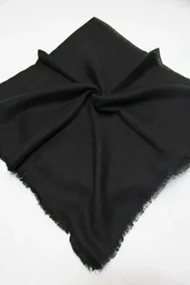 Melodi Scarf Kadın Tesettür Flamlı Eşarp Düz Flamlı Tülbent Siyah