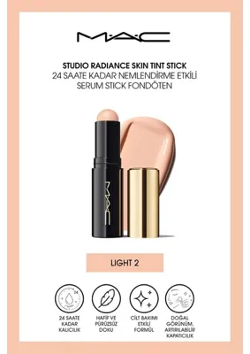 MAC M.A.C Studio Radiance Skin Tint Stick 24 Saate Kadar Nemlendirme Etkili Serum Stick Fondöten - Light 2
