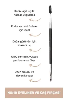 Muson No:18 Eyeliner Ve Kaş Fırçası