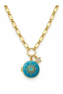 CHARMLUCKY ÖZEL SERİ YILDIZ CHARM KAPAKLI EZME ZİNCİR KOLYE