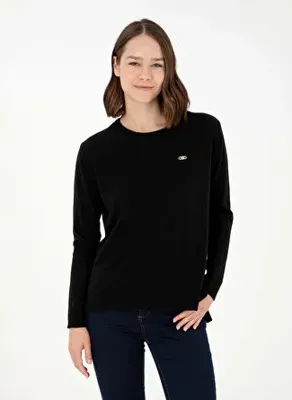 U.S. Polo Assn. Siyah Kadın Bisiklet Comfort Fit Kazak ORINA-BSK24