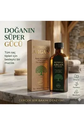 BIOMEGA Argan Saç Serumu 100 ml - Tüm Saç Tipleri İçin Parlaklık ve Yumuşaklık Bakımı