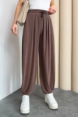 Balenbi Stirrup Model Kadın Modal Şalvar Pantolon 1184 Vizon - Premium Seri