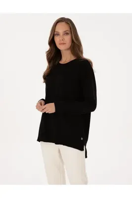 Pierre Cardin Siyah Comfort Fit Bisiklet Yaka Basic Kazak 50316393-VR046
