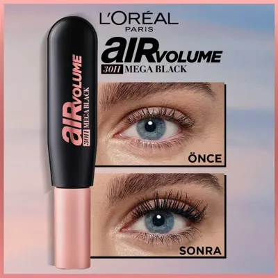 L'Oréal Paris Loreal Paris Maskara Air Mega Volume Maskara 01 Black